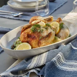 Eivissa Reactive Glaze Oval Baker, Small