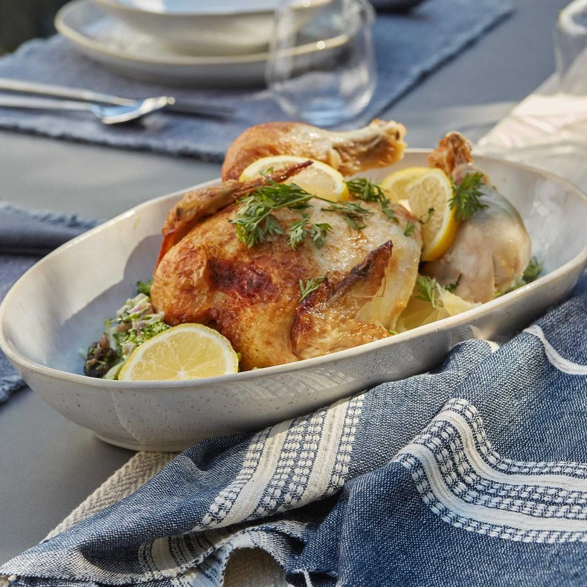 Eivissa Reactive Glaze Oval Baker, Small