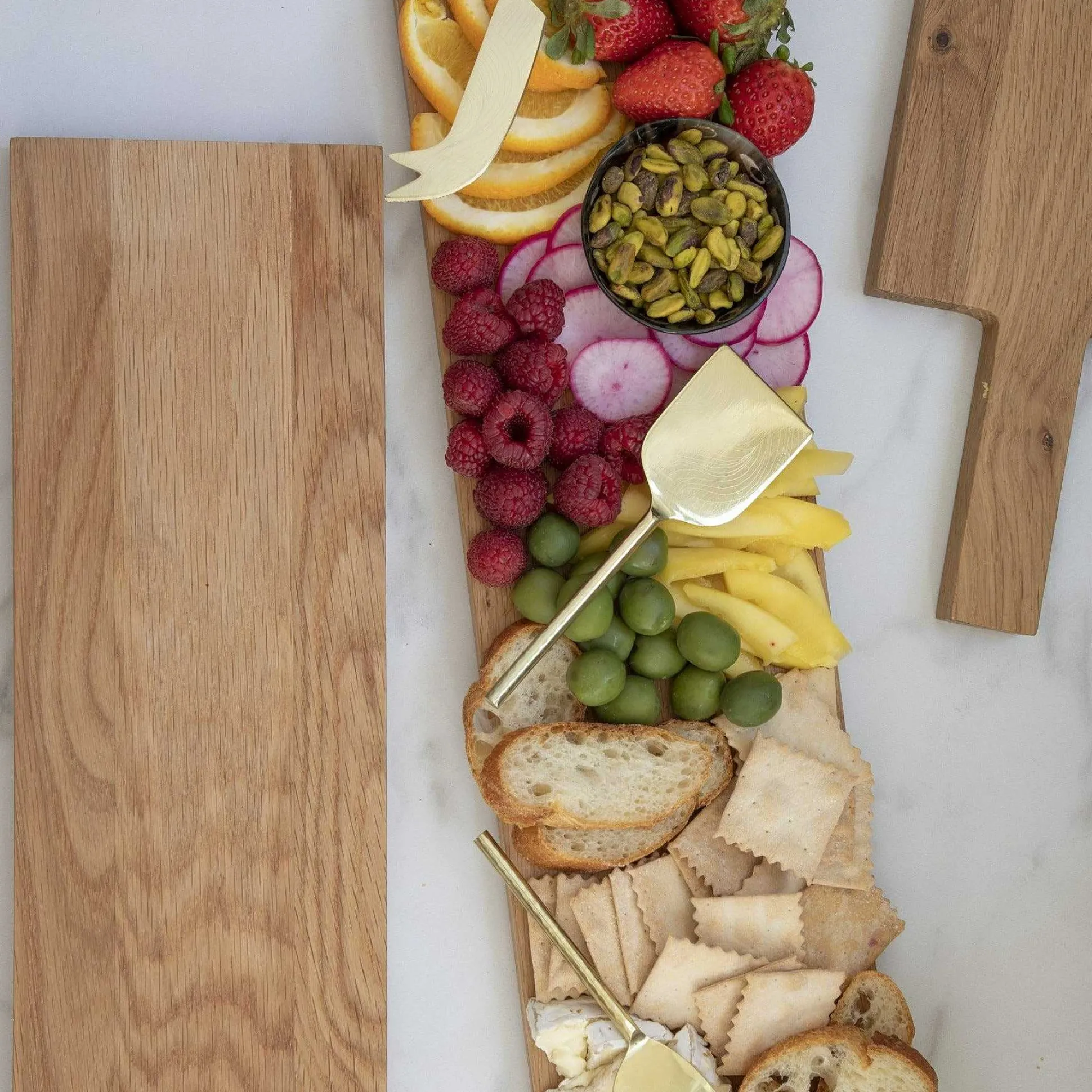 Etched & Hammered Cheese Set, Gold