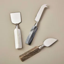 Geometric Marble Cheese Knife Set