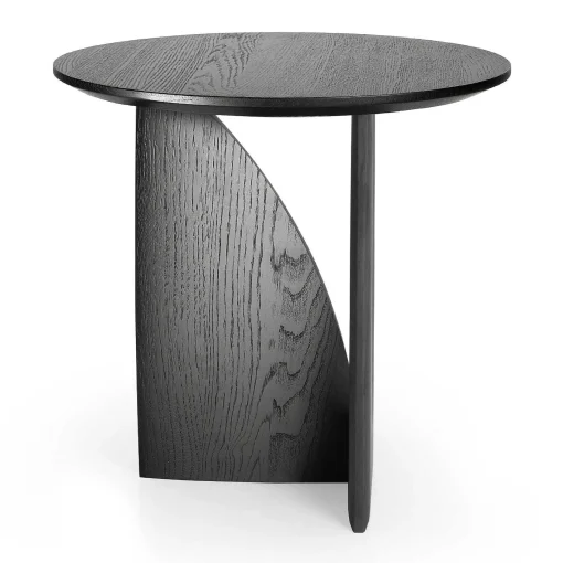 Geometric Side Table, Black Oak