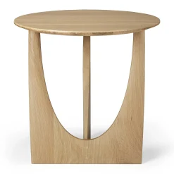 Geometric Side Table, Oak