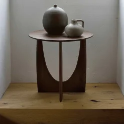 Geometric Side Table, Teak