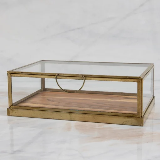 Glass Display Case with Wood Base Small^Be Home Hot