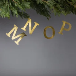 Gold Letter Ornament, N^Be Home New