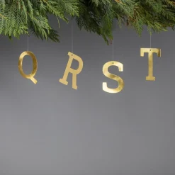 Gold Letter Ornament, Q^Be Home New