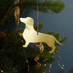 Gold Stencil Ornament, Dachshund^Be Home Discount