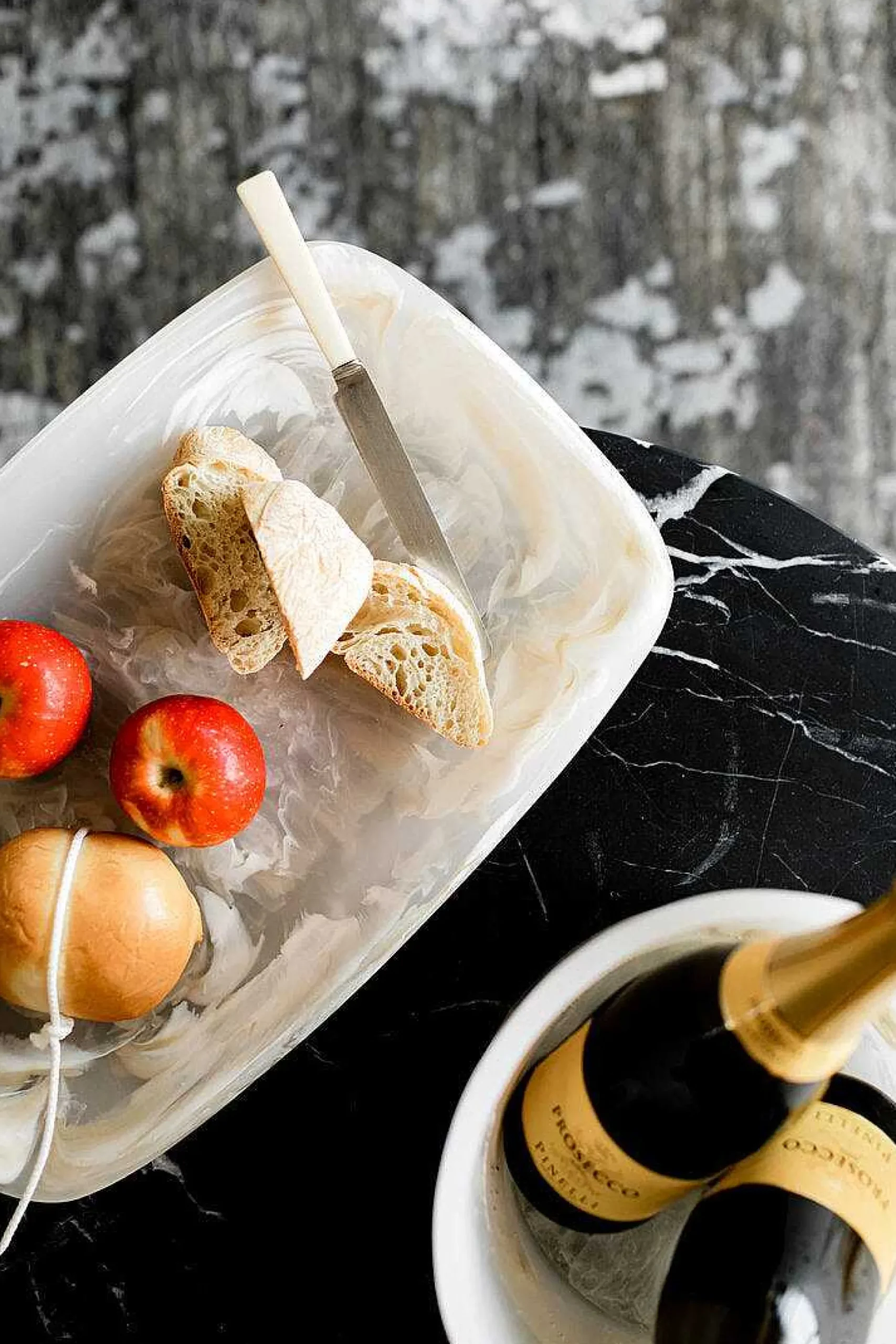 Handmade Resin Tray, Alabaster, Medium