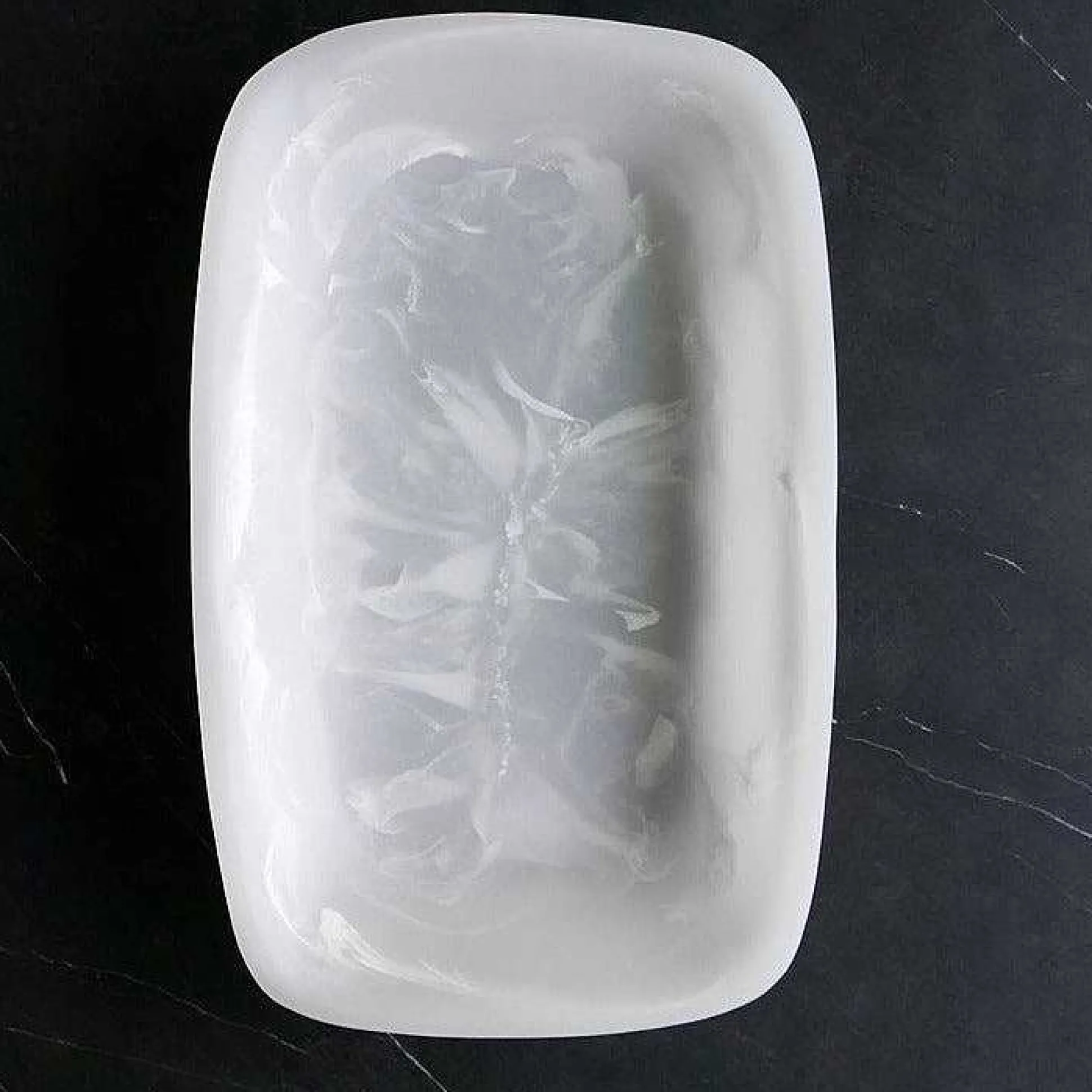 Handmade Resin Tray, Alabaster, Medium