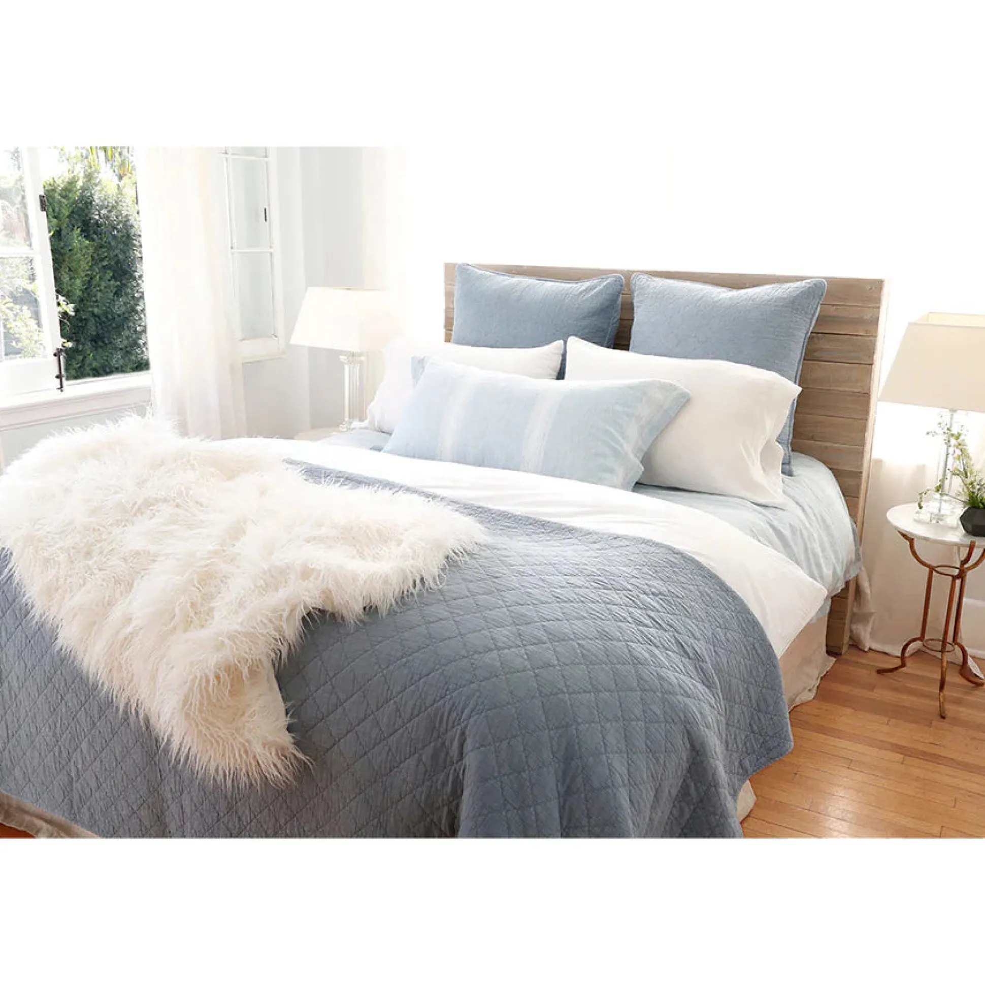 Huntington Queen Coverlet, Dusty Blue^Be Home Hot