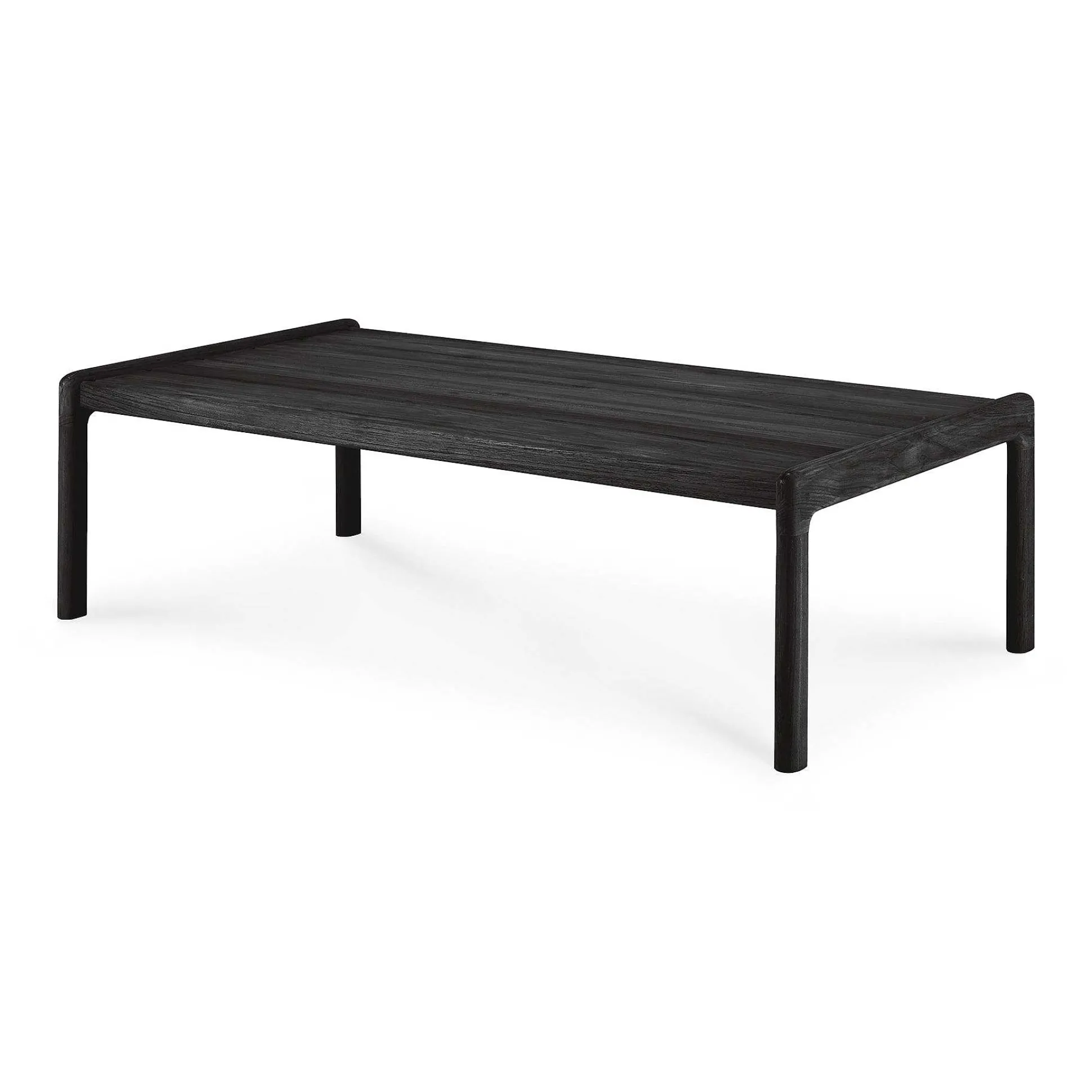 Jack Solid Black Teak Outdoor Coffee Table, 47.5