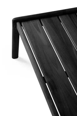 Jack Solid Black Teak Outdoor Coffee Table, 47.5