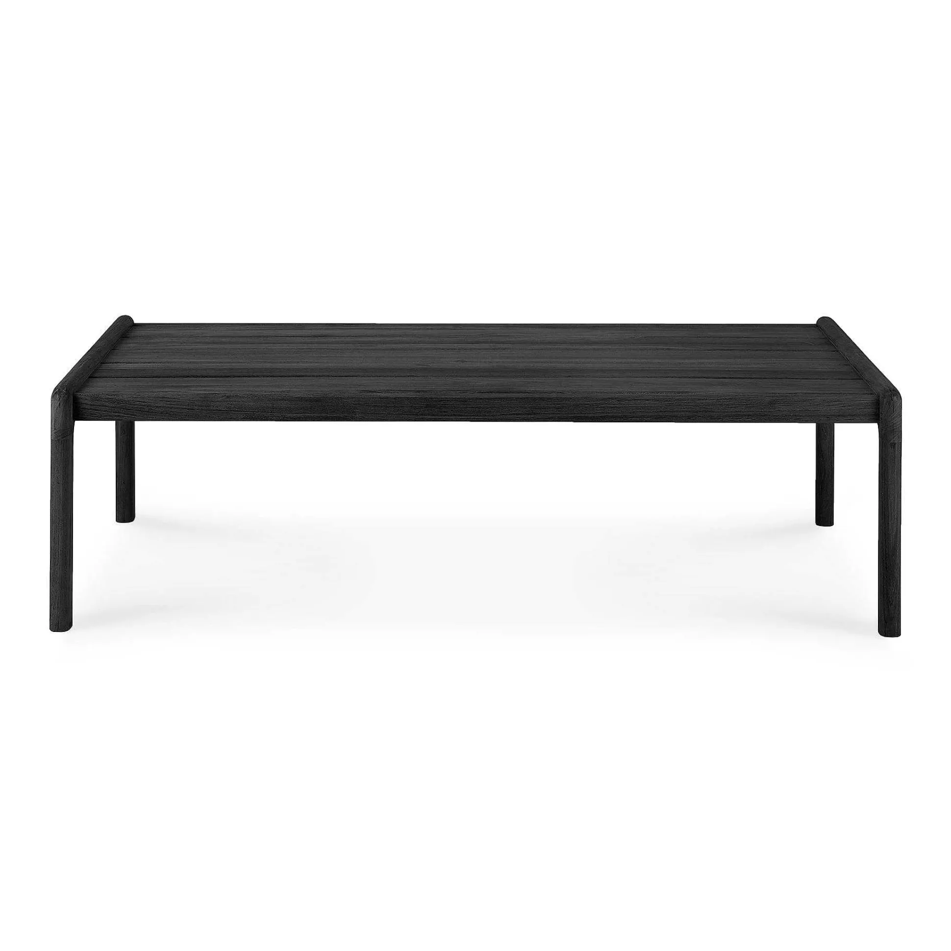 Jack Solid Black Teak Outdoor Coffee Table, 47.5