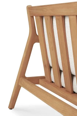 Jack Solid Teak Outdoor 2 Seater Sofa, Off White Fabric