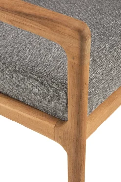 Jack Solid Teak Outdoor 2 Seater Sofa, Mocha Fabric