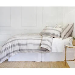 Jackson King Duvet Cover, Flax & Midnight^Be Home Cheap