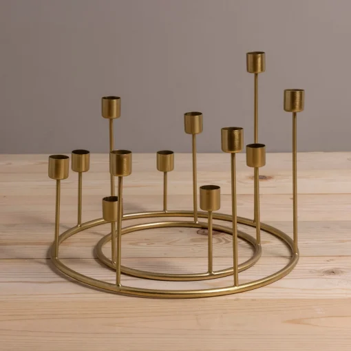 Kent Gold Candlestick Wreath, Large^Be Home Best Sale