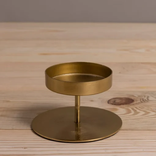Kent Gold Pillar Candle Holder, Short^Be Home Hot