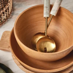 Kiln Mango Wood Shallow Bowl^Be Home Online