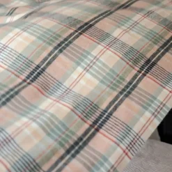 Lambswool Blanket in Seagrass Cottage Check^Be Home Clearance