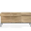 Ligna Sideboard with Black Metal, 3 Doors & 3 Drawers