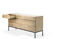 Ligna Sideboard with Black Metal, 3 Doors & 3 Drawers