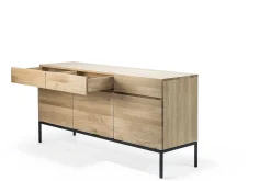Ligna Sideboard with Black Metal, 3 Doors & 3 Drawers
