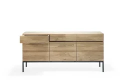 Ligna Sideboard with Black Metal, 3 Doors & 3 Drawers