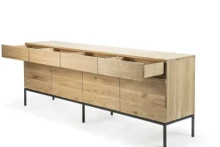 Ligna Sideboard with Black Metal, 4 Doors & 4 Drawers