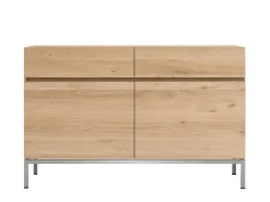 Ligna Sideboard with Stainless Steel, 2 Doors & 2 Drawers,
