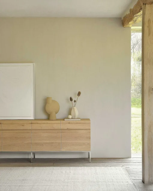 Ligna Sideboard with Stainless Steel, 4 Doors & 4 Drawers