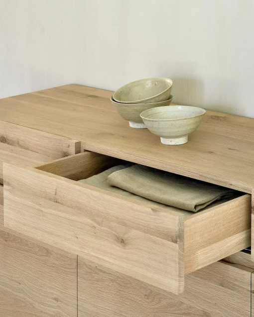 Ligna Sideboard with Stainless Steel, 4 Doors & 4 Drawers