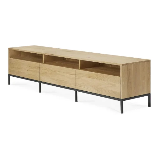 Ligna Solid Oak Media Console, 83"