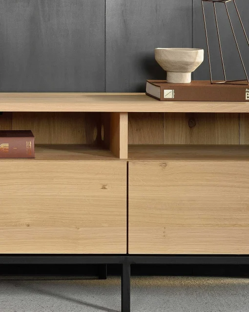 Ligna Solid Oak Media Console, 83"
