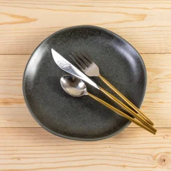 Livia Side Plate, Black, Set of 6^Be Home Shop