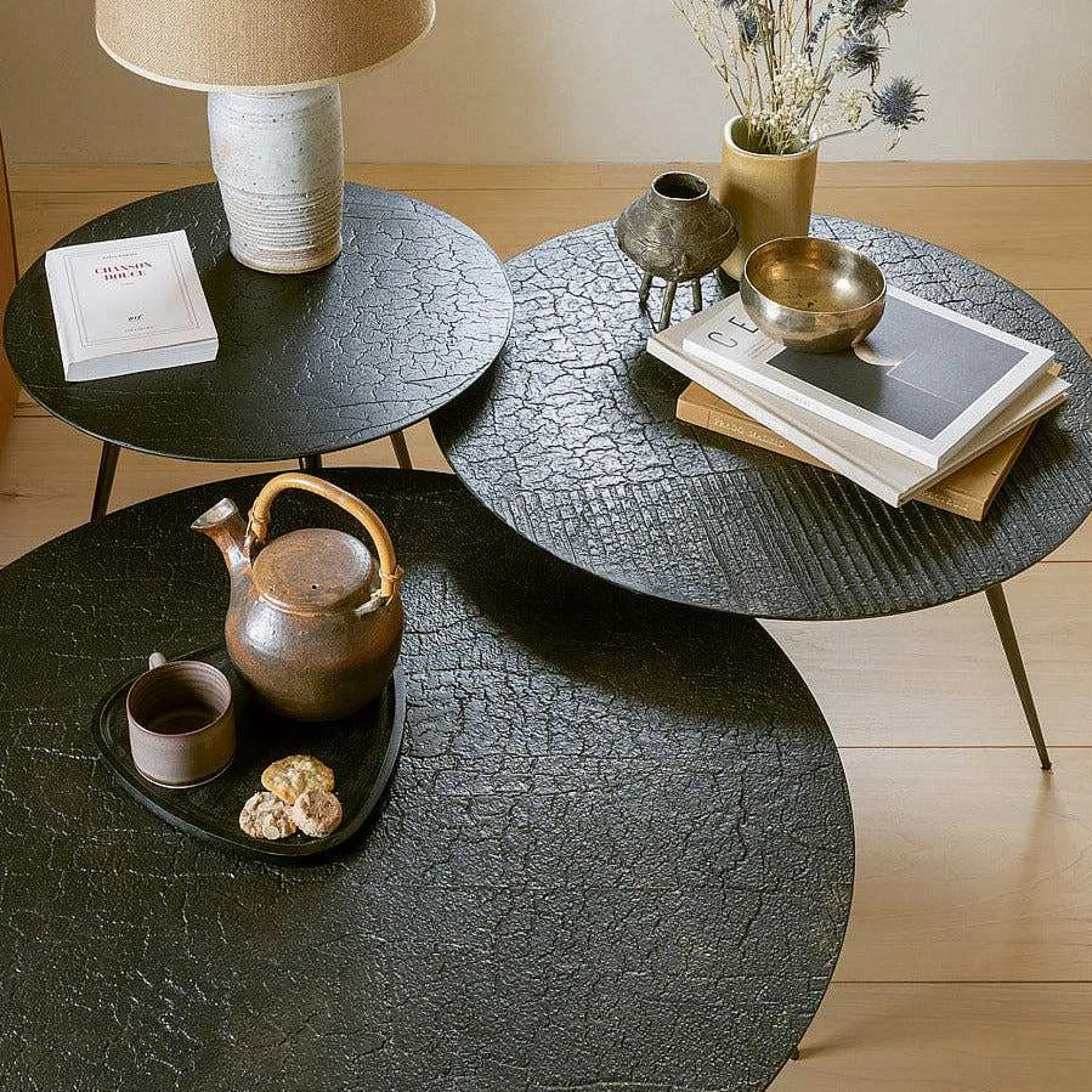 Luna Coffee Table, Whisky Lava, 31.5"