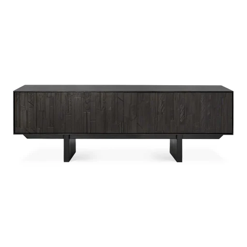 Mosaic Black Teak Media Console, 63"