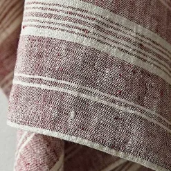 Multistripe Hand Towels, Set of 2, Cherry