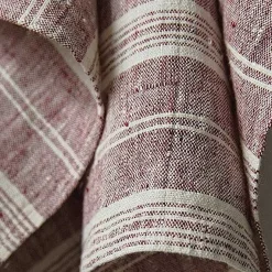 Multistripe Hand Towels, Set of 2, Cherry