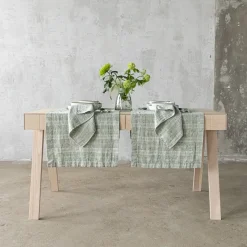 Multistripe Napkin, Forest Green and Natural, Set of 4^Be Home New