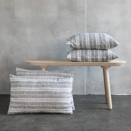 Multistripe Rectangular Pillow, Black and White^Be Home Flash Sale