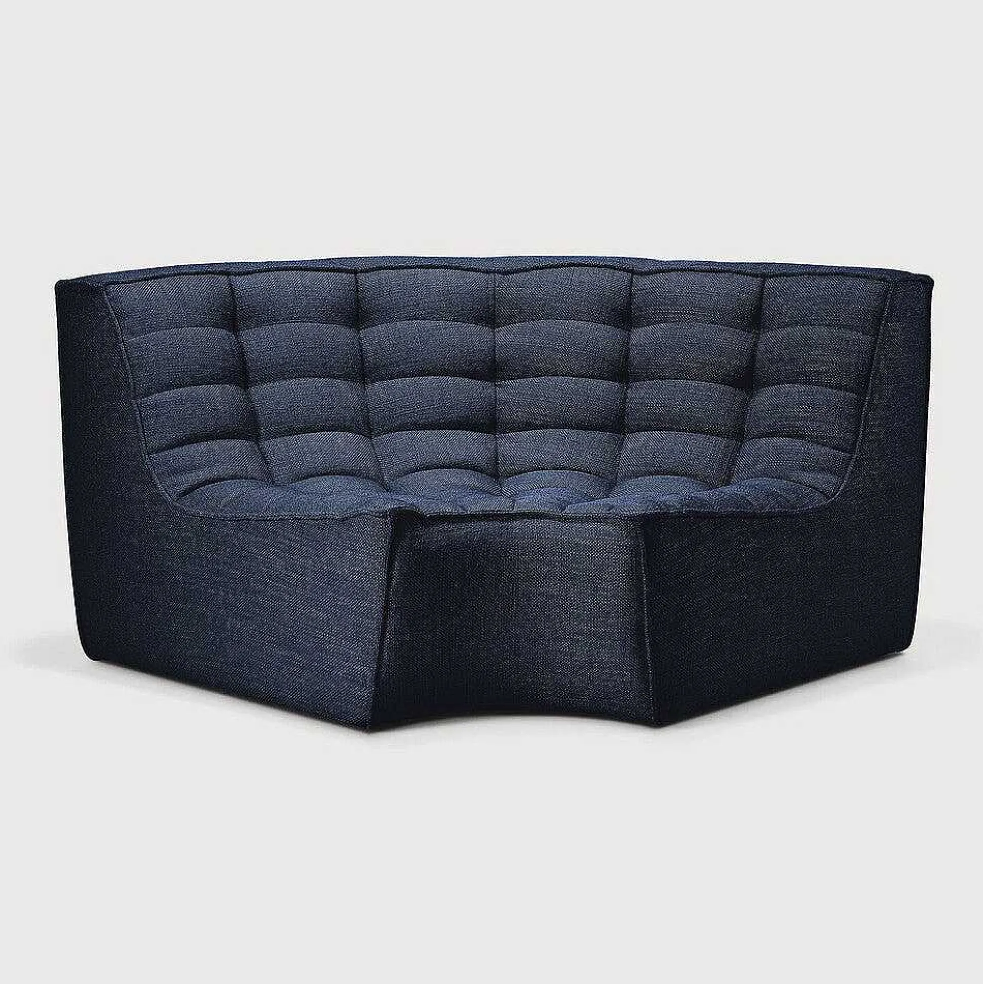 N701 Round Corner Eco Fabric Sofa, Graphite