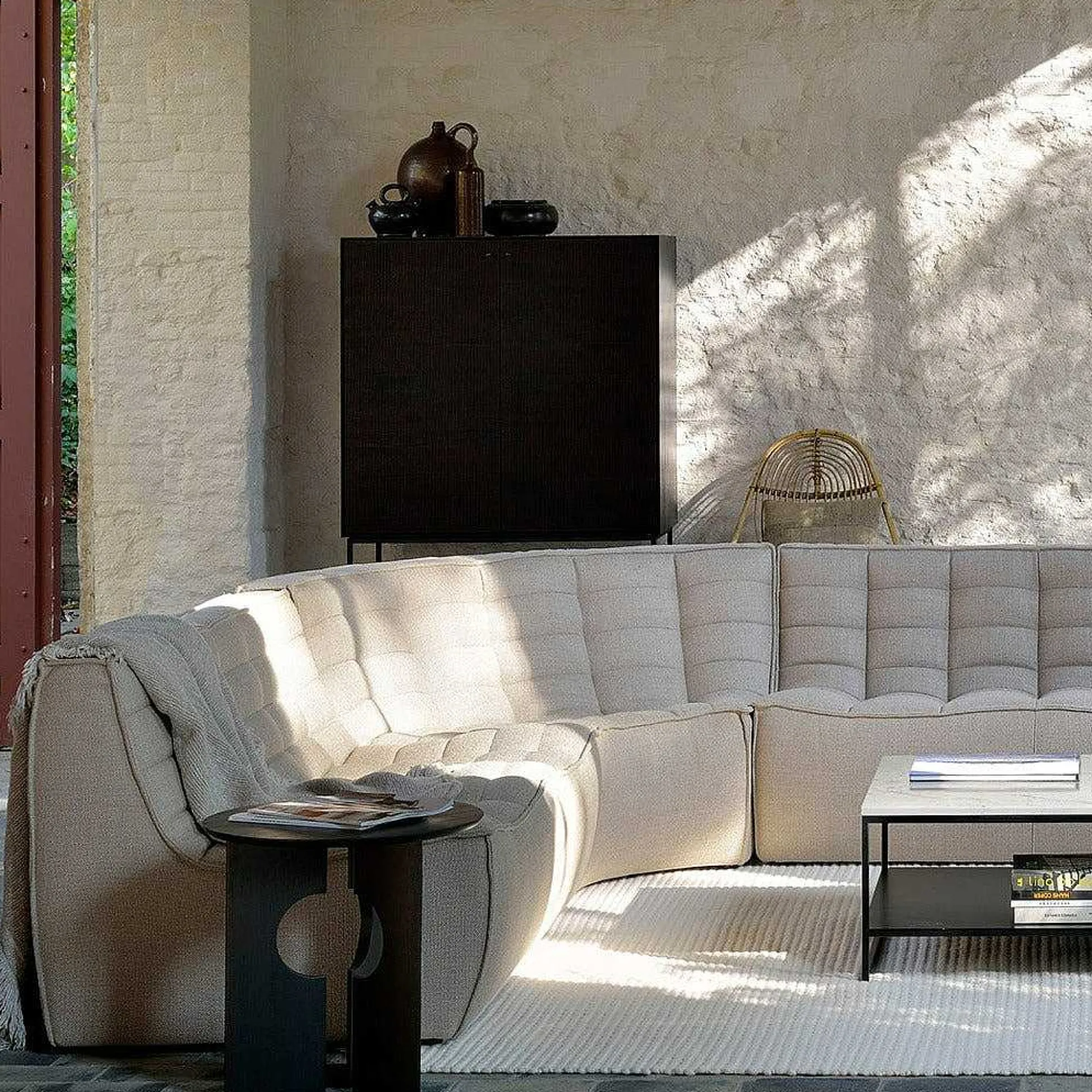 N701 Round Corner Sofa, Beige