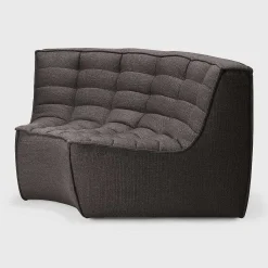 N701 Round Corner Sofa, Dark Grey