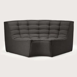 N701 Round Corner Sofa, Dark Grey