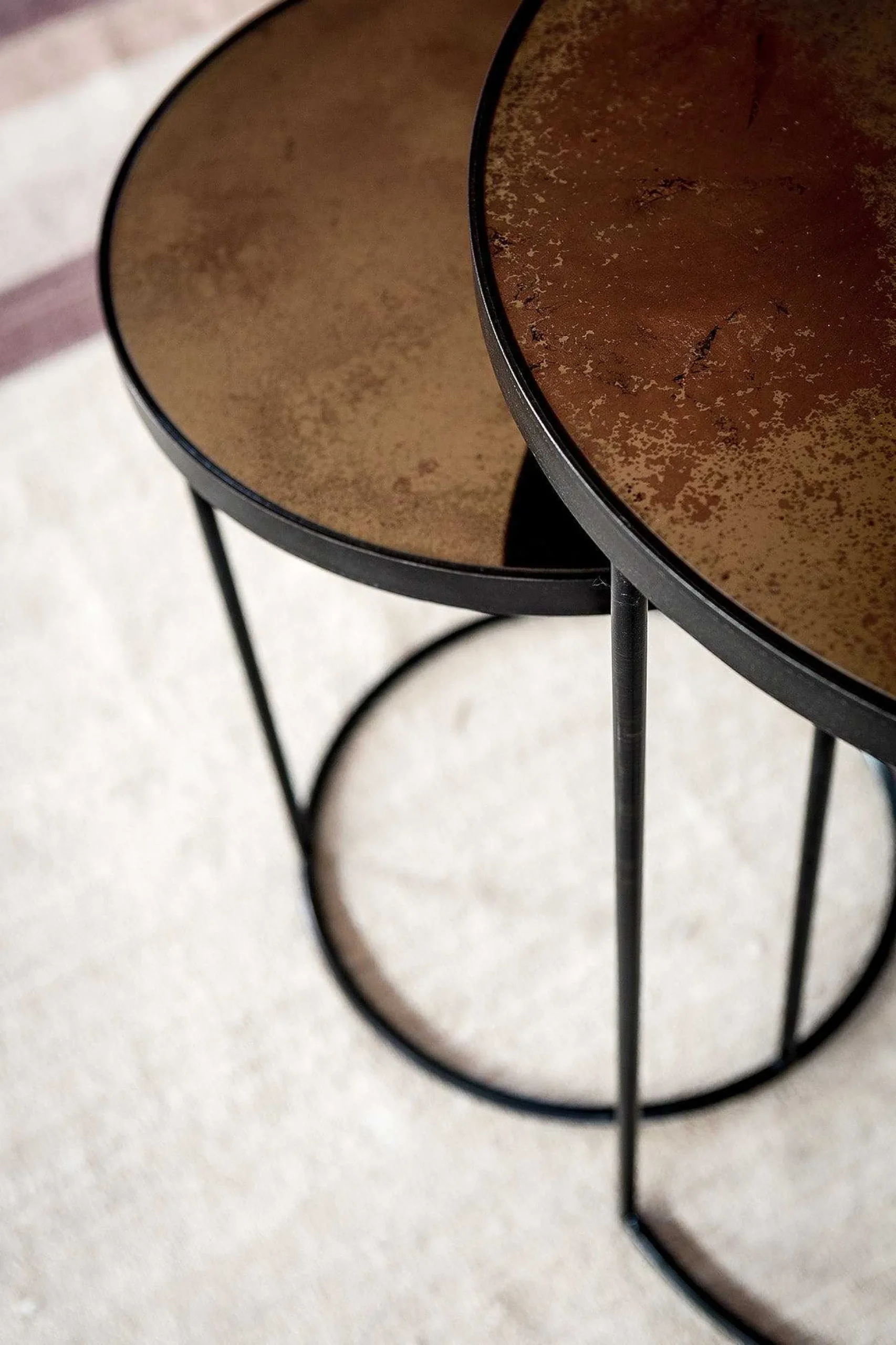 Nesting Side Table, Set Of 2, Bronze