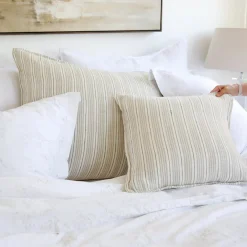 Newport Square Pillow , Natural & Midnight^Be Home Store