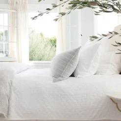 Ojai King Matelassé, White^Be Home Online