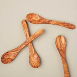 Olive Wood Spoons, Small Set of 4