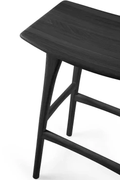 Osso Bar Stool, Varnished Oak, Black